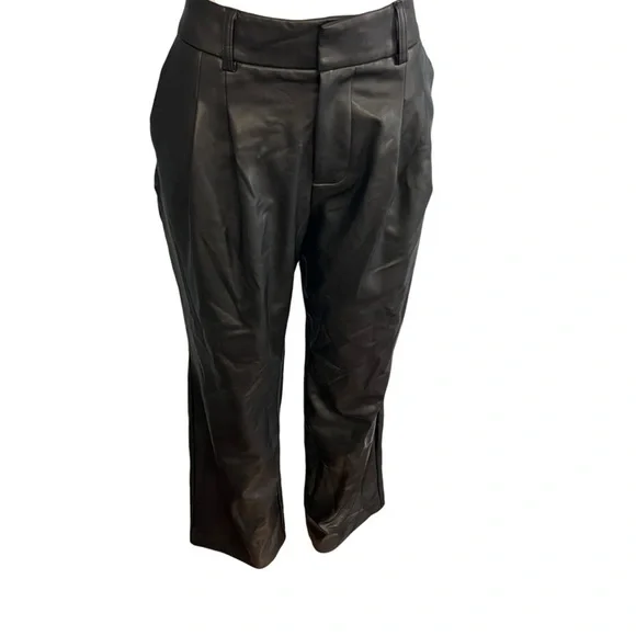 Calvin Klein Faux Leather Black Pants - Picture 3 of 9